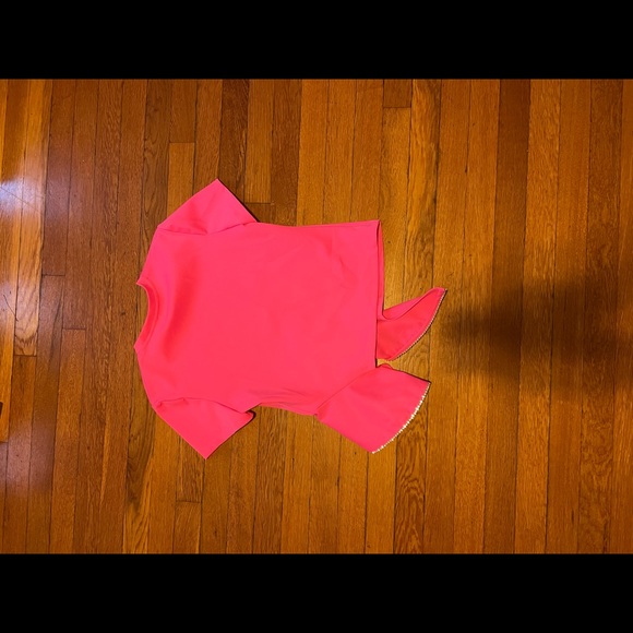 AREA NYC Pink Short Sleeve Embellished Shirt Medium - Picture 5 of 6